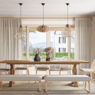 Pendant light Reonka, natural wood