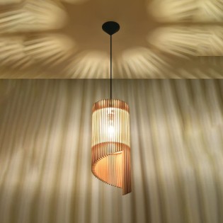 Pendant light Nido, natural wood