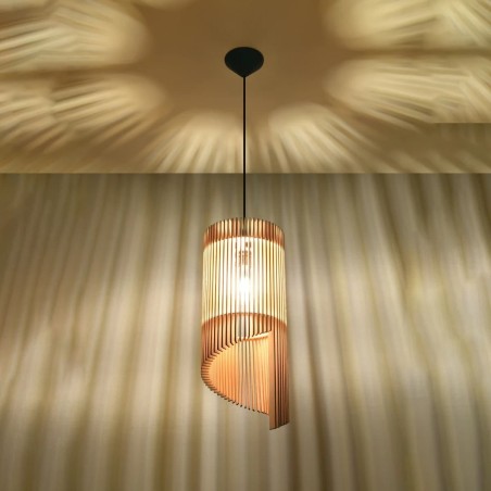 Pendant light Nido, natural wood