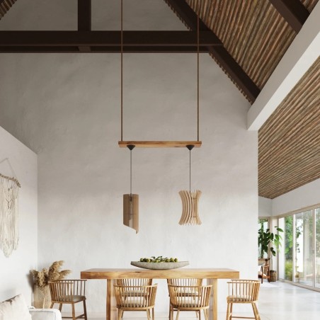 Pendant light Nido, natural wood