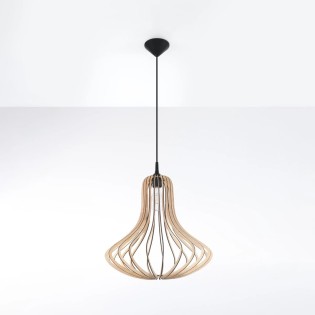 Pendant light Onaeko, natural wood
