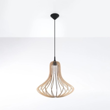 Pendant light Onaeko, natural wood