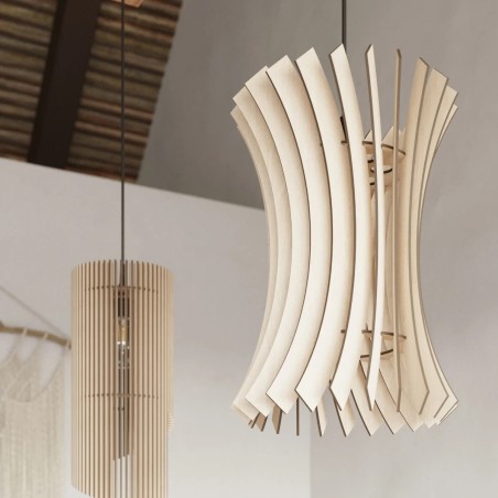 Pendant light Zoin, natural wood