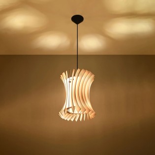 Pendant light Zoin, natural wood