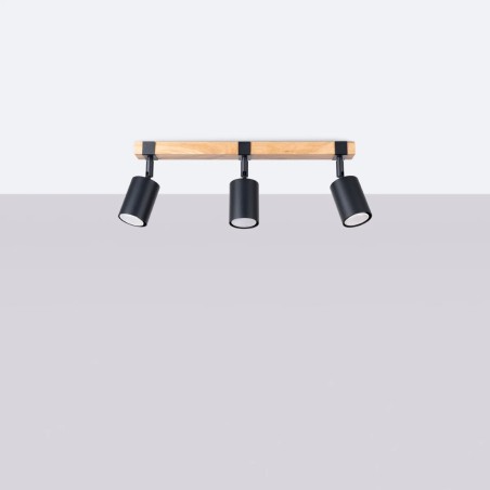 Ceiling spotlight Domovi 3 lights, black