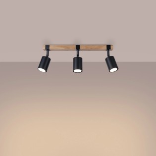 Ceiling spotlight Domovi 3 lights, black