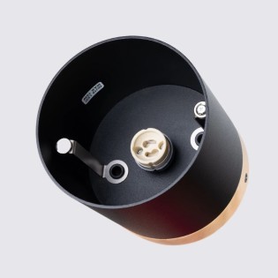 Surface spotlight Umal, black and natural wood