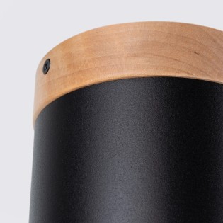 Surface spotlight Umal, black and natural wood