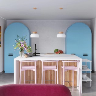 Pendant lamp Aszo, white and natural wood