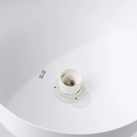 Pendant lamp Aszo, white and natural wood