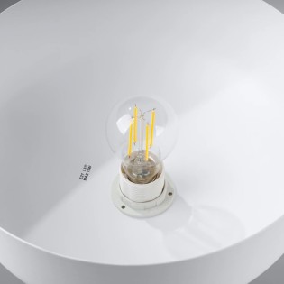 Pendant lamp Aszo, white and natural wood