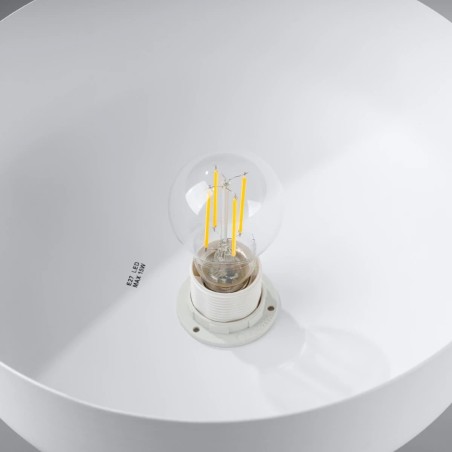 Pendant lamp Aszo, white and natural wood