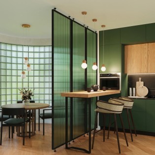 Pendant light Aeri 1 light, natural wood