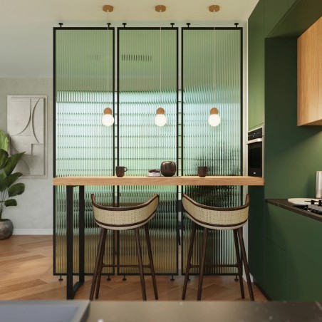 Pendant light Aeri 1 light, natural wood