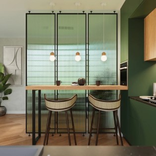 Pendant light Aeri 3 lights, natural wood