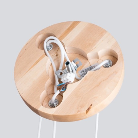 Pendant light Aeri 3 lights, natural wood