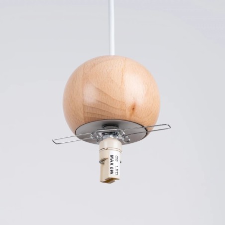 Pendant light Aeri 3 lights, natural wood