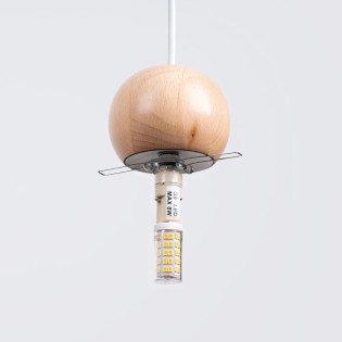 Pendant light Aeri 3 lights, natural wood
