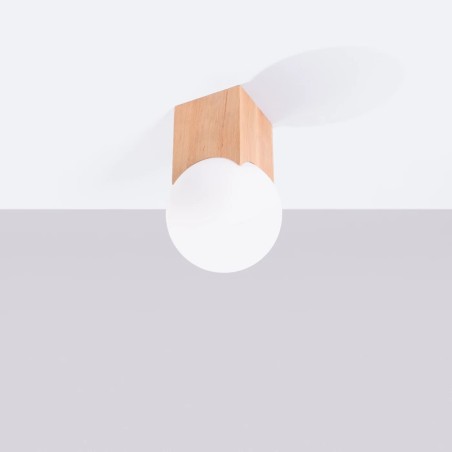 Wall spotlight Inkodo, natural wood