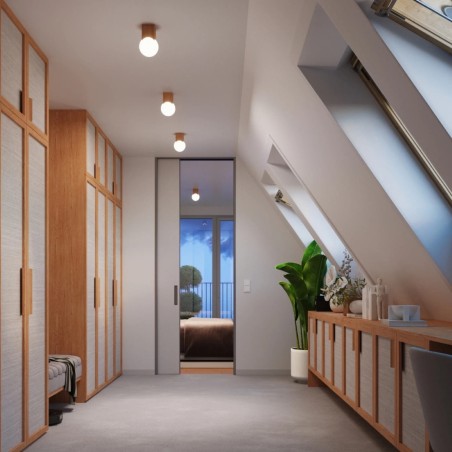 Wall spotlight Inkodo, natural wood