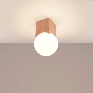 Wall spotlight Inkodo, natural wood