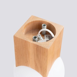 Wall spotlight Inkodo, natural wood