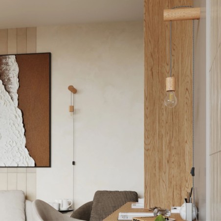 Wall light Neia E27, natural wood