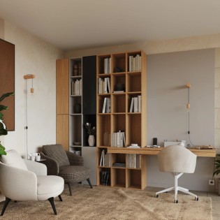 Wall light Neia E27, natural wood