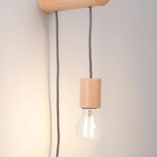 Wall light Neia E27, natural wood