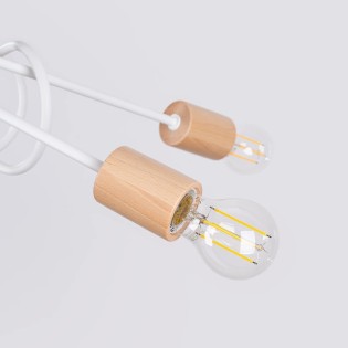 Pendant light Laramo, white, 5 lights