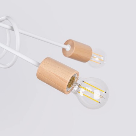 Pendant light Laramo, white, 5 lights