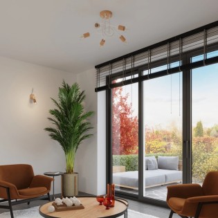 Pendant light Laramo, white, 5 lights