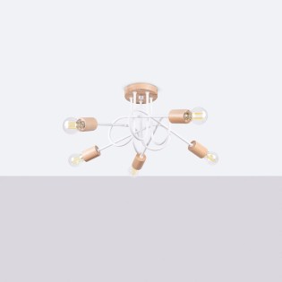 Pendant light Laramo, white, 5 lights