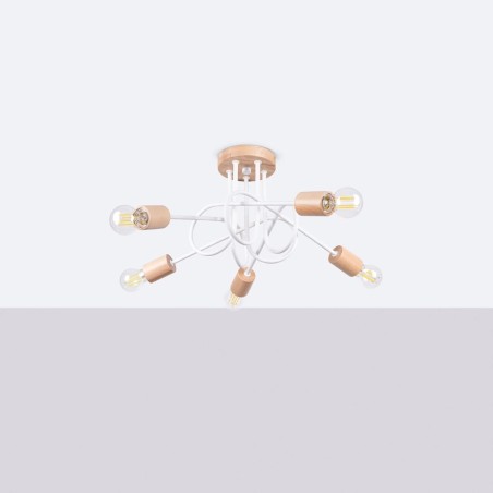 Pendant light Laramo, white, 5 lights