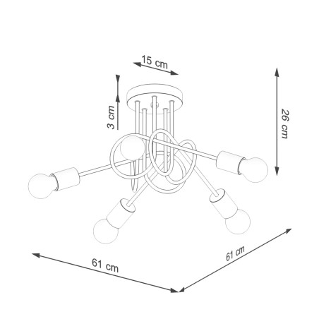 Pendant light Laramo, white, 5 lights