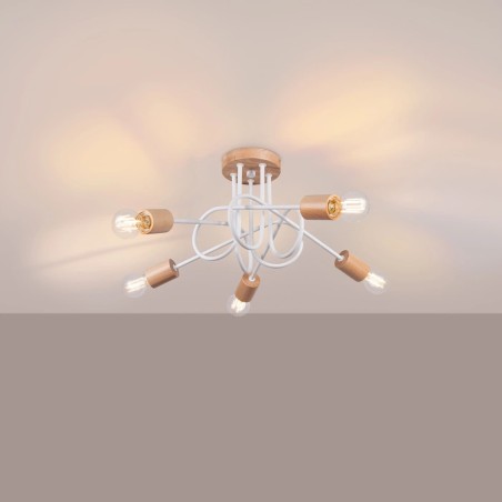 Pendant light Laramo, white, 5 lights