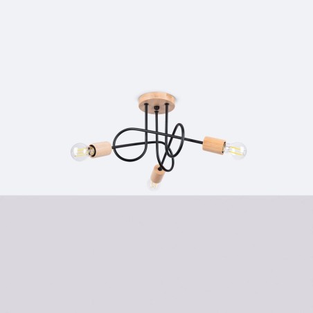 Pendant light Laramo, black, 3 lights