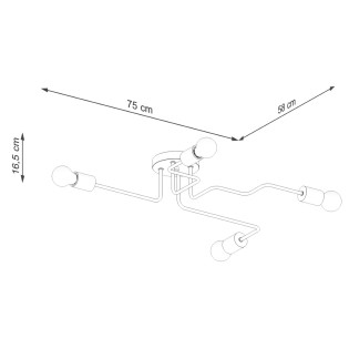 Pendant light Zano, white, 4 lights