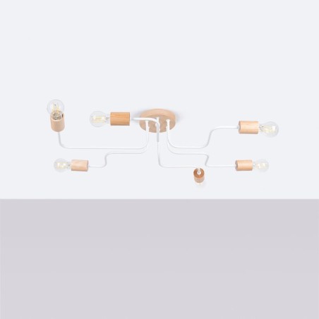 Pendant light Zano, white, 6 lights