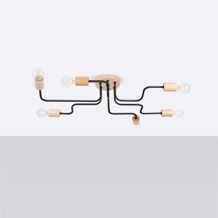Pendant light Zano, black, 6 lights