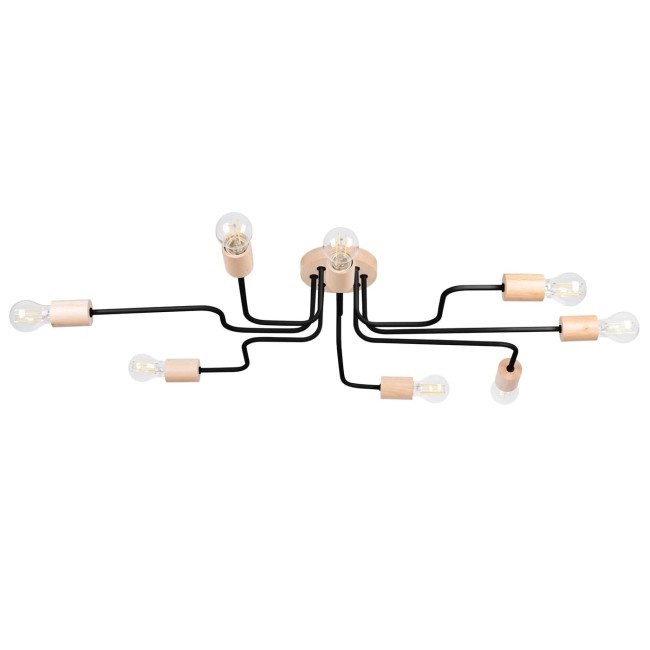 Pendant light Zano, black, 8 lights