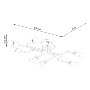 Pendant light Zano, black, 8 lights