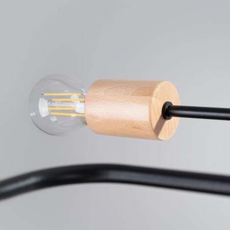 Pendant light Zano, black, 8 lights