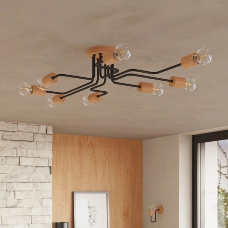 Pendant light Zano, black, 8 lights