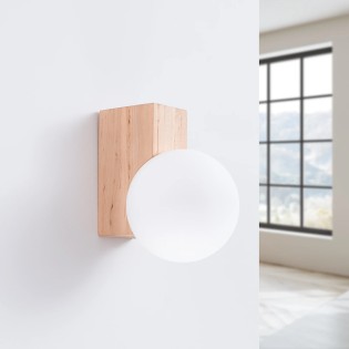 Wall light Liea, natural wood