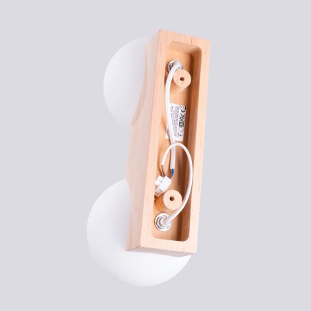 Ceiling light Liea, 2 lights, natural wood