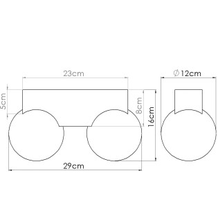 Ceiling light Liea, 2 lights, natural wood
