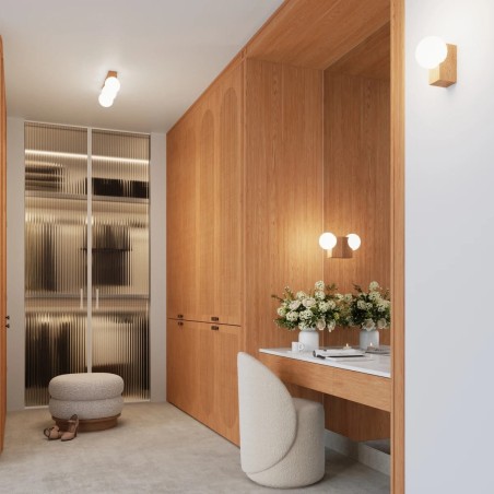 Ceiling light Liea, 3 lights, natural wood