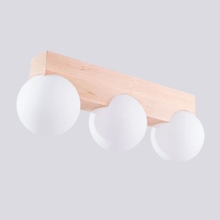 Ceiling light Liea, 3 lights, natural wood