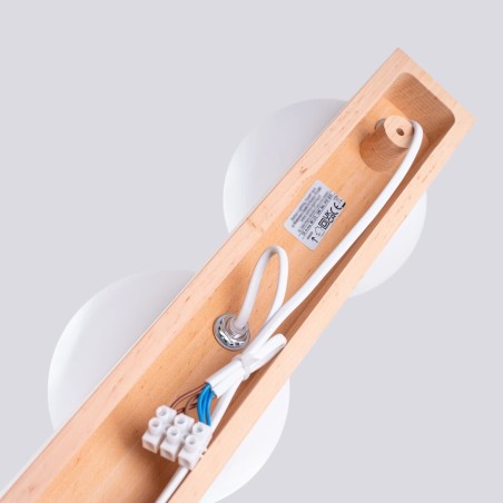 Ceiling light Liea, 4 lights, natural wood